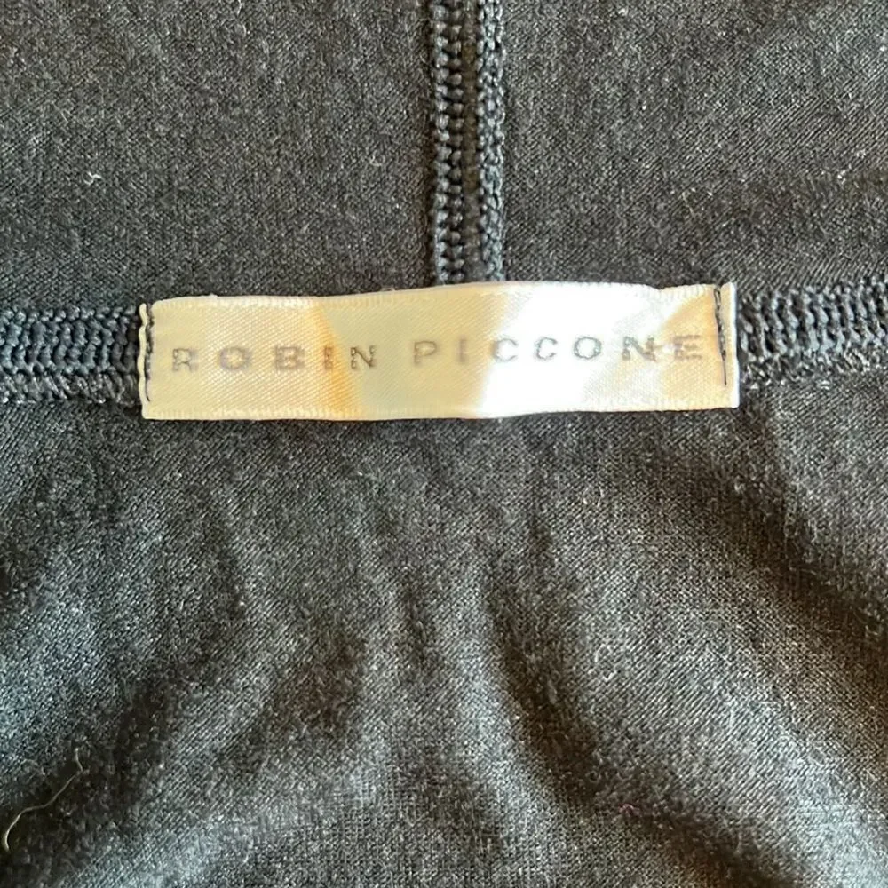 ROBIN PICCONE Women’s Resort Wear Hooded Swim Cover Up/Dress Black Size Small